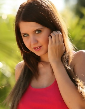 Hot Brunette Flashing Outdoors