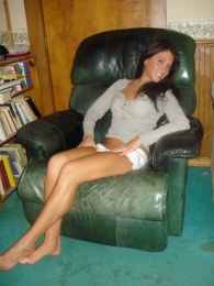 Cute Abby in a Green Chair