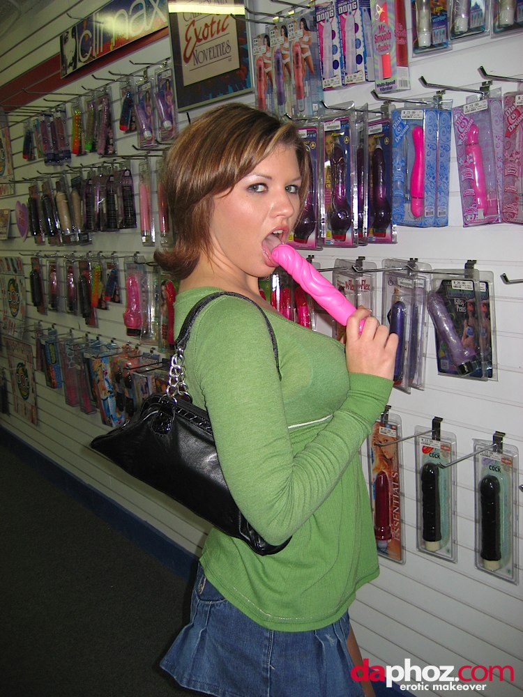 Leigh Flashing in the Sex Toy Store Sweet T and A