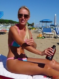 Sexy Blonde Kamilla on the Beach