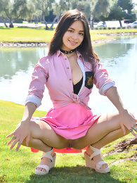 Alexis in a Pink Skirt by the Lake