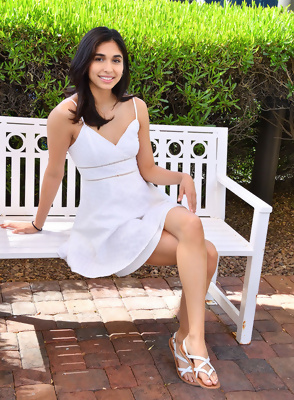 Reina Rae in a White Dress