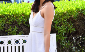 Reina Rae in a White Dress