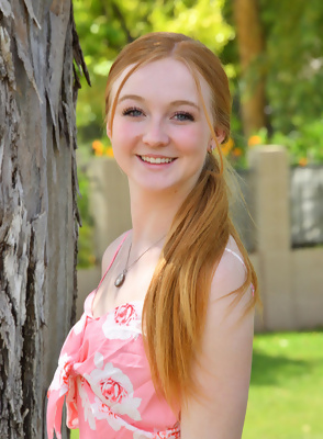 Sierra Hot Redhead in a Summer Dress