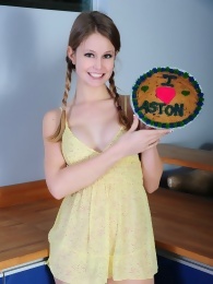 Aston Eating Cake Topless