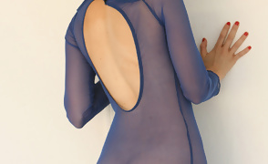 Kara Gray in a Sheer See Through Dress