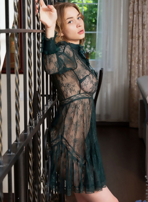 Cute Teddy Takes Off Her Lace Dress