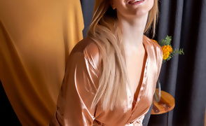 Marcela Takes off her Silky Robe