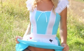 Elle Richie in a Cute Blue Outfit