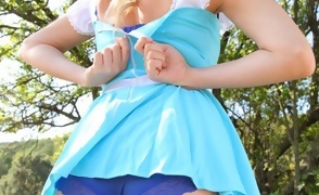 Elle Richie in a Cute Blue Outfit