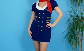 Sexy Flight Attendant Carla Stripping