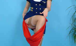 Sexy Flight Attendant Carla Stripping
