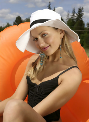 Cute Russian Lilya Laying Naked in the Field